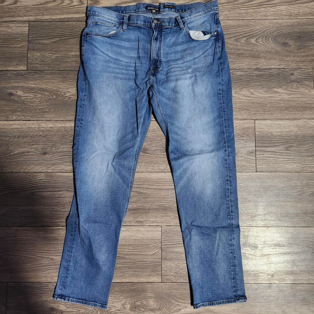 Men's Size 40 Michael Kors Grant Classic Fit Blue Straight Leg Jeans